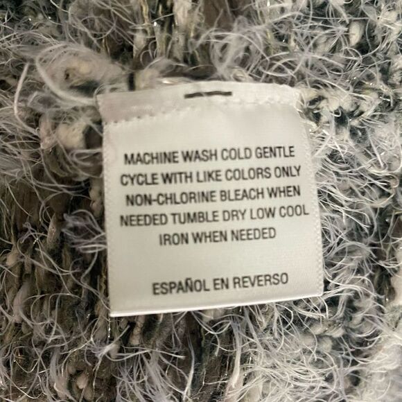 Style & Co White/Gray Soft Fuzzy Sweater - Picture 5 of 5